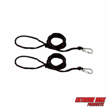 EXTREME MAX Extreme Max 3006.6799 PWC 5' Dock Line with Stainless Steel Snap Hook - Value 2-Pack 3006.6799